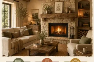 Chimeneas rústicas para casas de campo: piedra, madera, diseño y seguridad