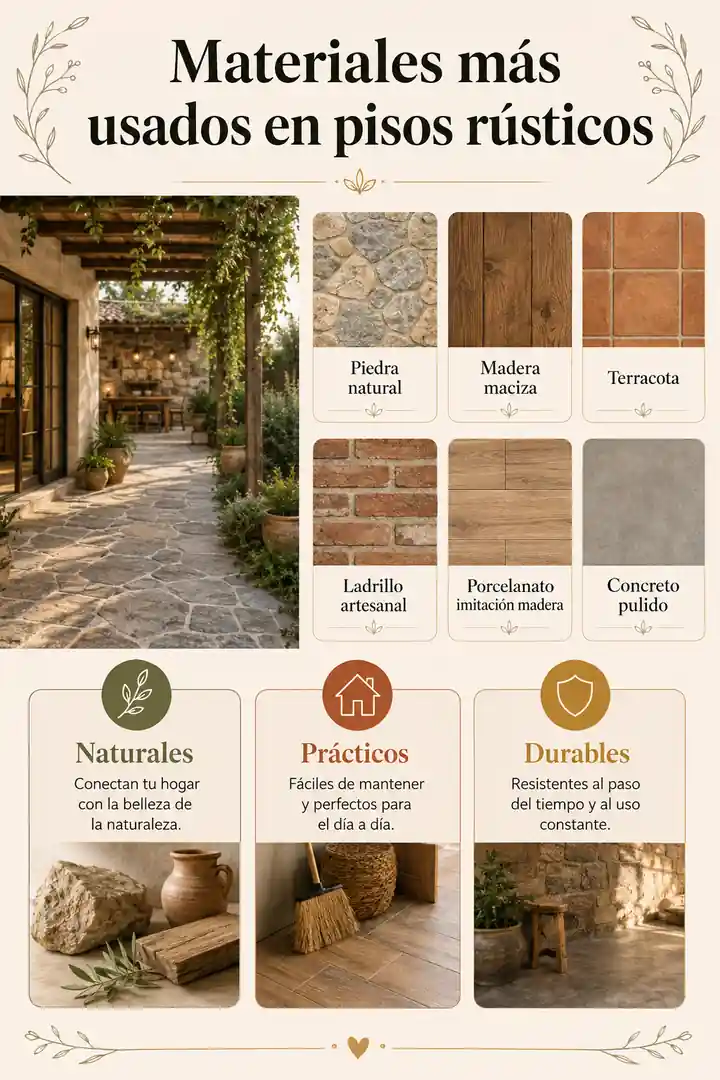 Materiales más usados en pisos rústicos