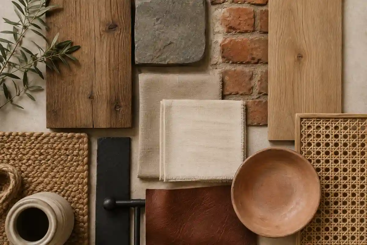 Muestras de materiales para dormitorios rústicos modernos