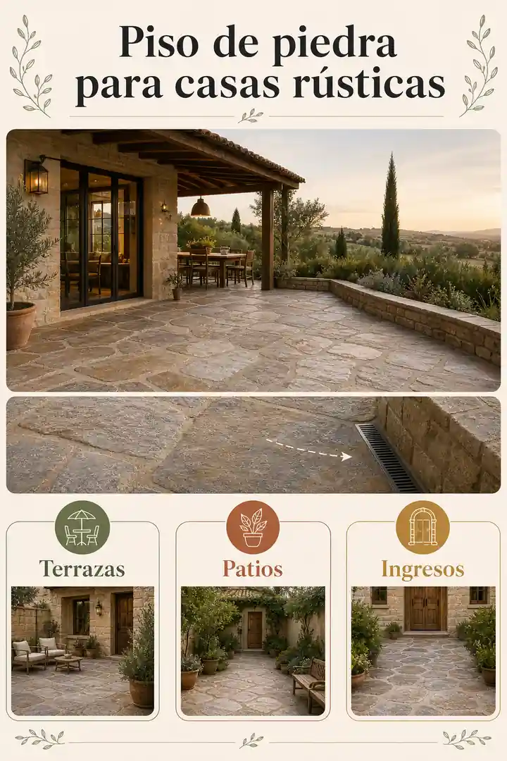 Piso de piedra para casas rústicas