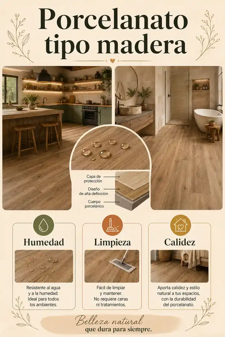 Porcelanato tipo madera