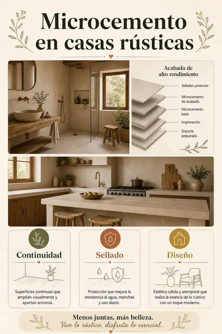 Microcemento en casas rústicas