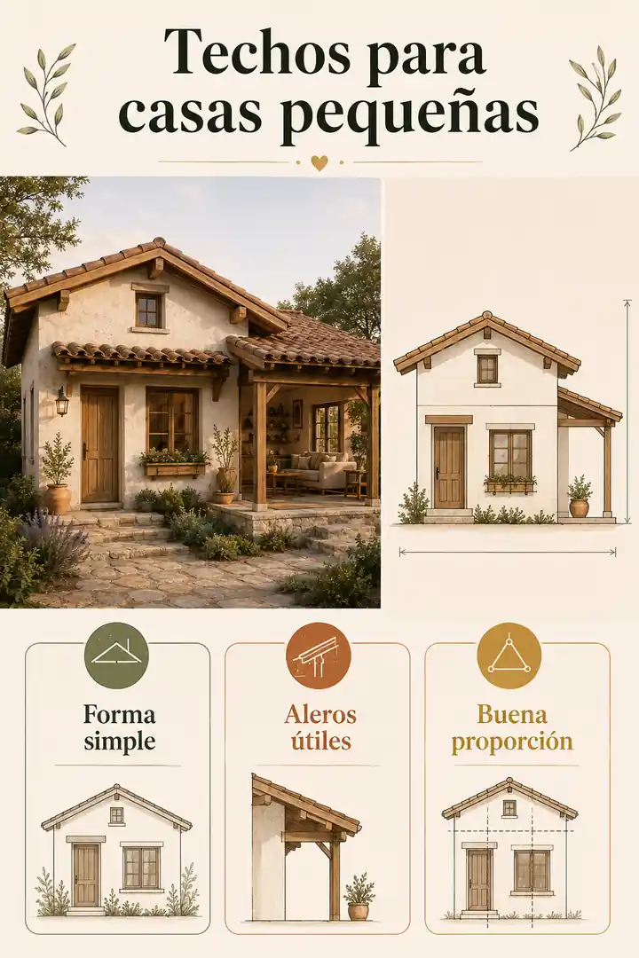 Infografía de techos para casas pequeñas