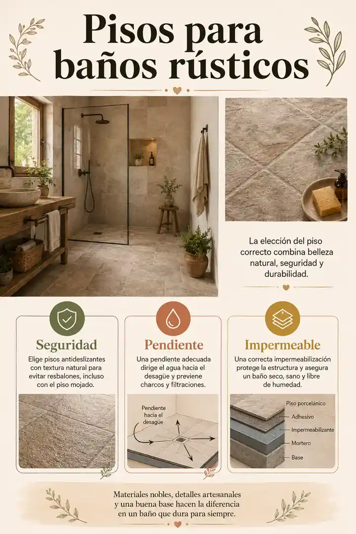 Pisos para baños rústicos