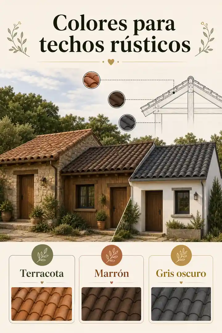 Infografía de colores para techos rústicos