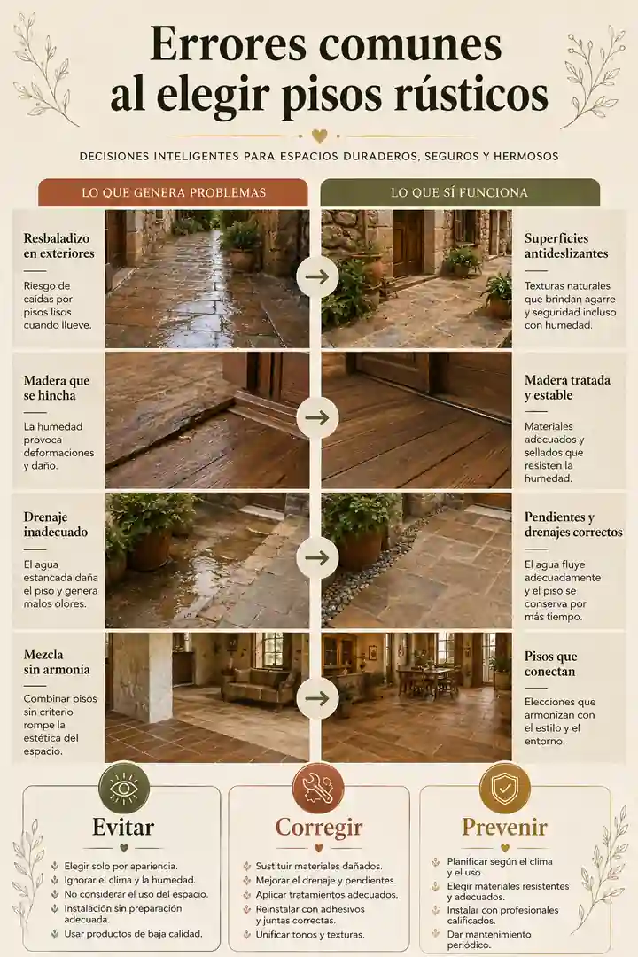 Errores comunes al elegir pisos rústicos