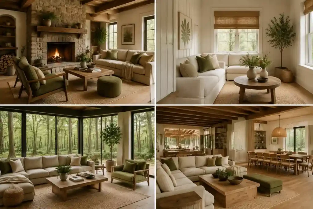 Cuatro ideas de salas rústicas modernas para casas de campo