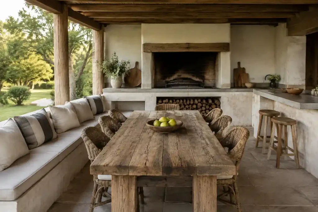 Muebles resistentes para comedor y zona de parrilla