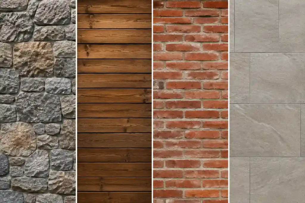 Tipos de revestimientos rústicos de piedra, madera, ladrillo y porcelanato